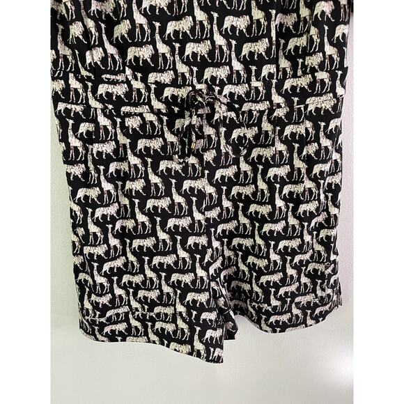 Diane Von Furstenburg Opal Jungle Animal Print Silk Button Front Romper Size 6 - Picture 8 of 12